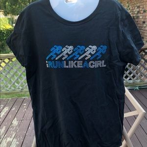 Large Black Gildan T-shirt with Rhinestone design